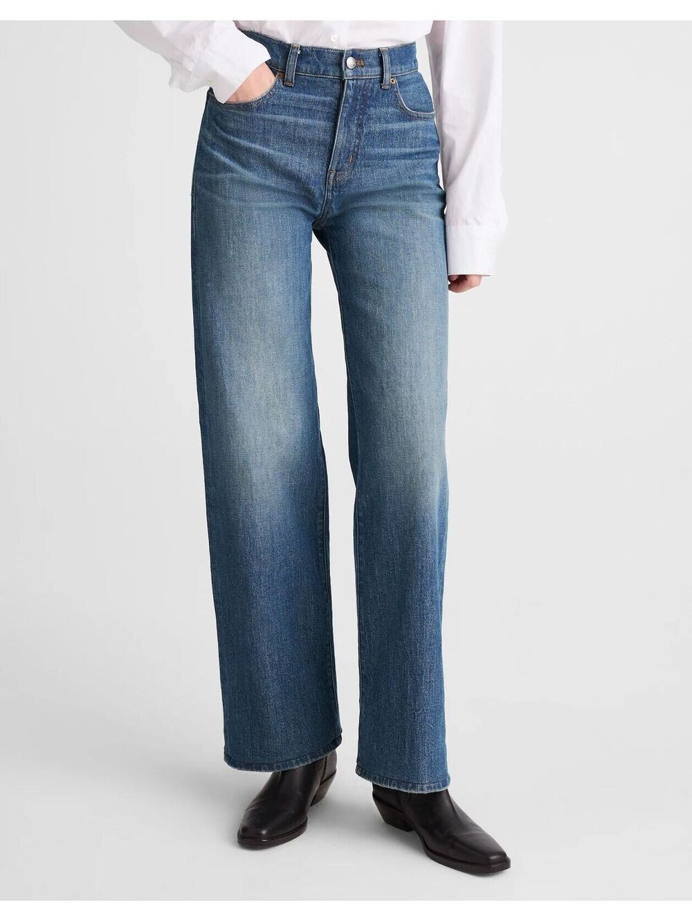Madewell Blue High-Rise Wide-Leg Jeans